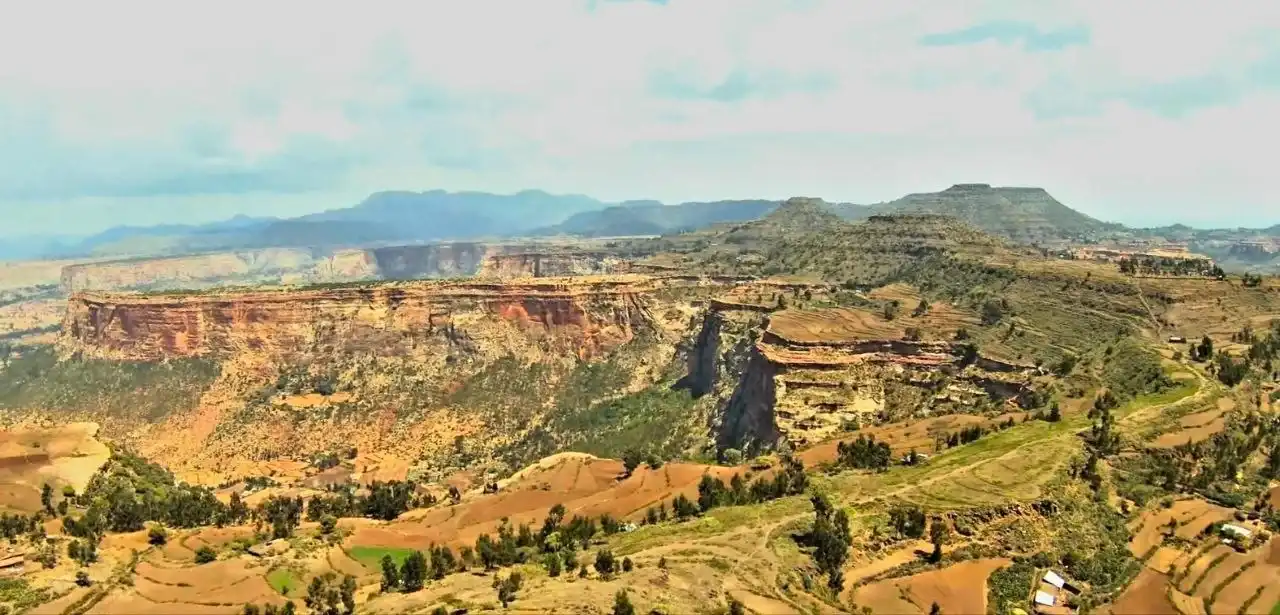 Flat-topped mesas and deep canyons of the Agame Mountains, Tigray, Ethiopia