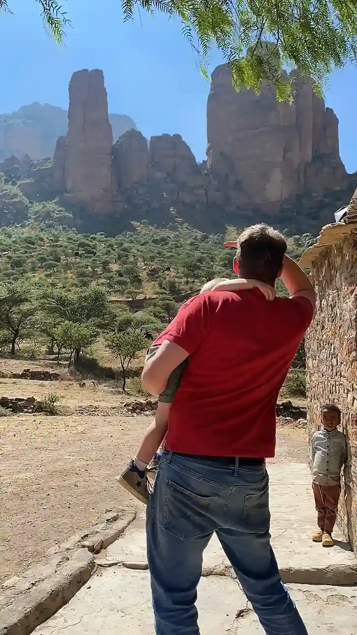 Rock-hewn church of Mariam Buzuhan in the Agame Mountains, Tigray