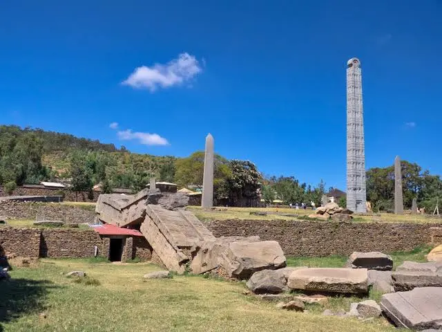 Northern Stelae Field with the fallen Great Stele of Axum, Ethiopia