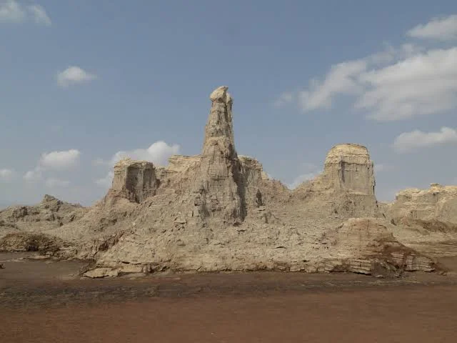 Sulfur hoodoo formations at Dallol in the Danakil Depression Ethiopia