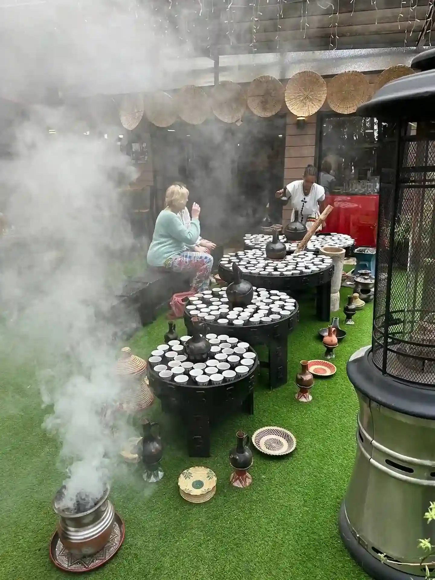 The Ethiopian coffee ceremony, a traditional ritual of hospitality