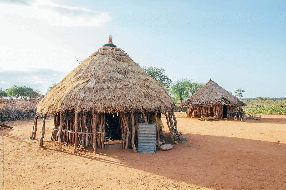 Hamer tribe village in the Omo Valley, Southern Ethiopia