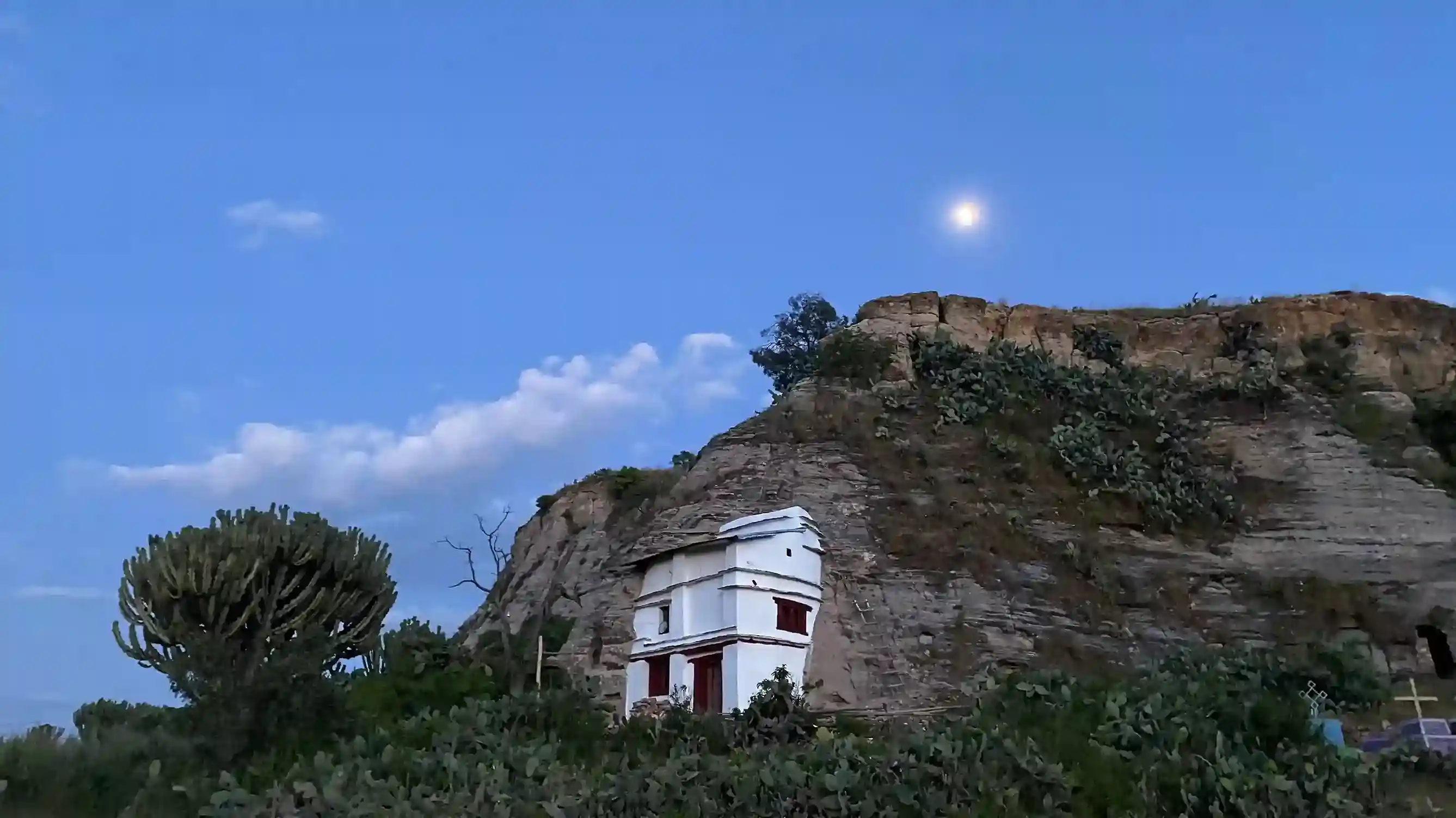 Cliffside shrine near Mariam Korkor church in the Gheralta Mountains, Tigray
